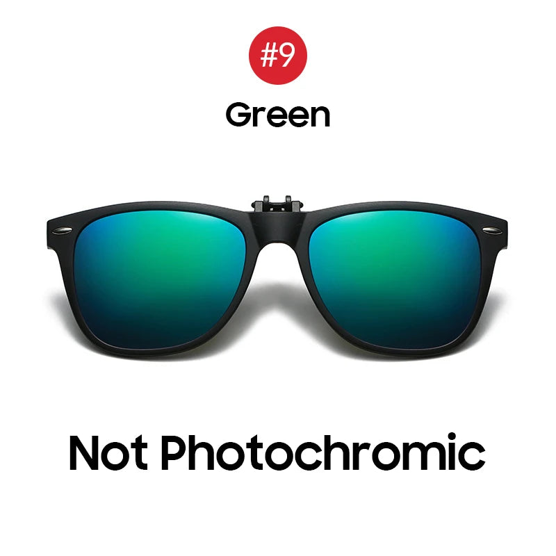 VIVIBEE Men Photochromic Polarized Lens Flip Up Clip on Sunglasses Women Driving Sun Glasses with Clips 2026 Trending Product