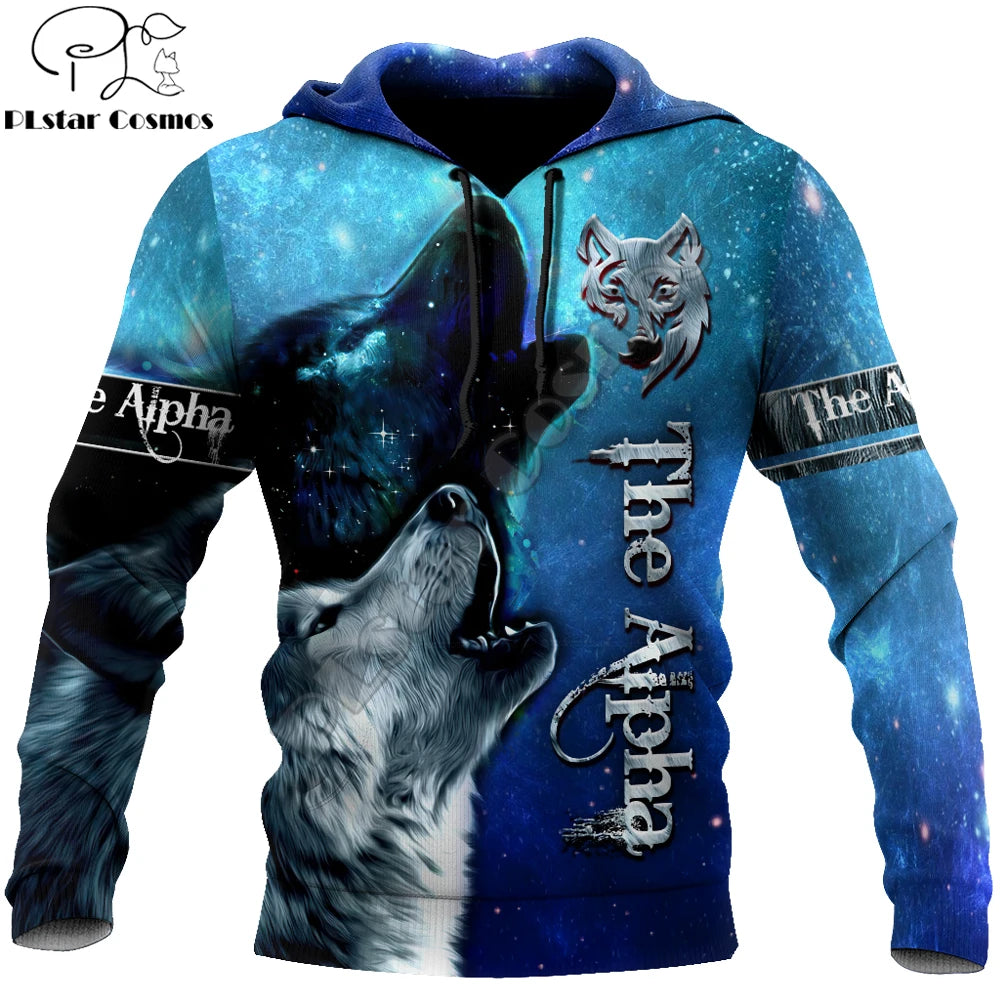 Beautiful The Wolf Starry sky 3D All Over Printed Unisex Deluxe Hoodie Sweatshirt Zip Pullover Casual Jacket Tracksuit DW0327