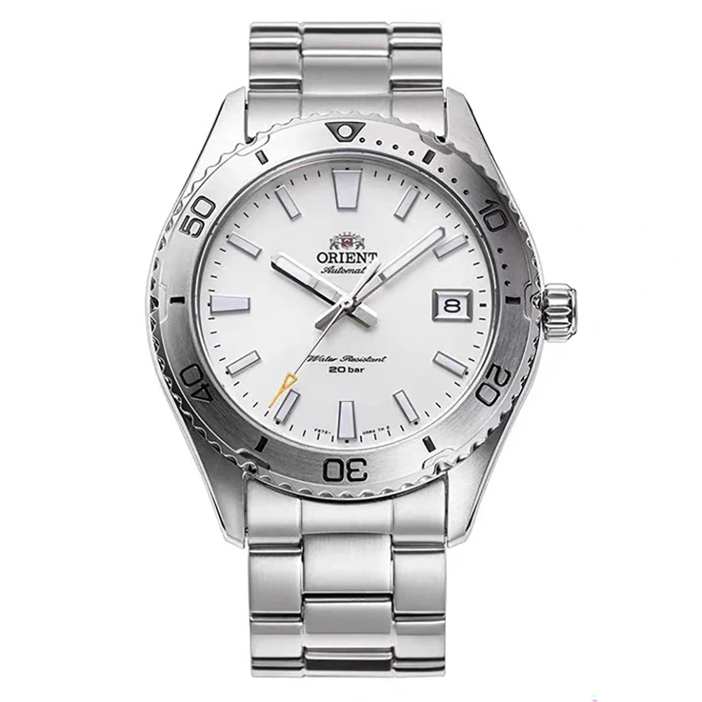 Original Orient Automatic Mechanical Watch 200M Water Resistant Unidirectional Bezel Black Dial Men's Sport Diver Watch