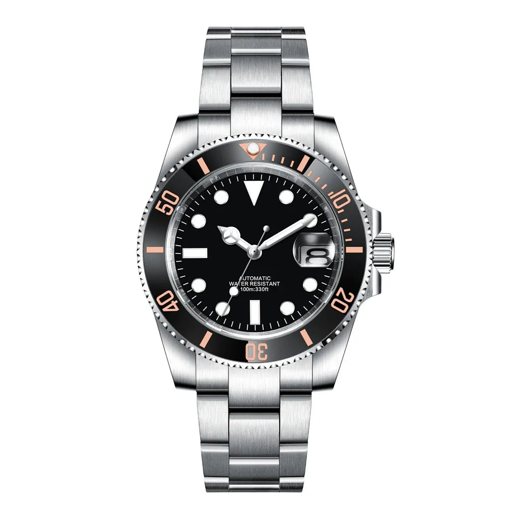 Custom watches Luxury Sapphire MIYOTA/NH35 Automatic Wristwatch Mechanical Mens Watch Sterile Dial Ceramic 10Bar Lume Male Clock
