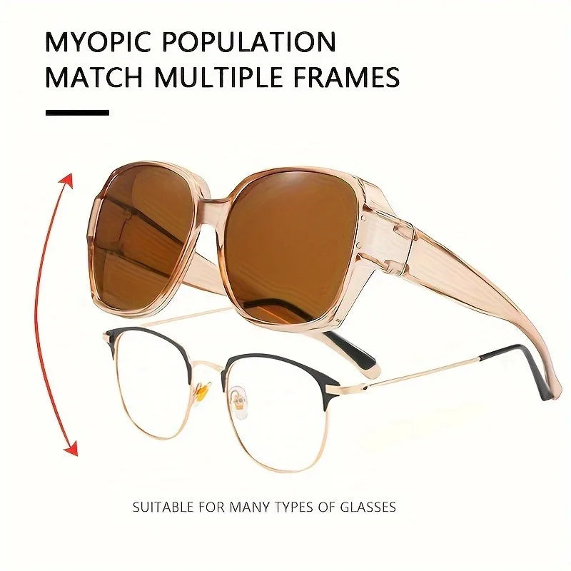 Fit Over Myopia Glasses Cover Sunglasse Outdoor Driving Anti-Glare Polarized Sun Glasses Sports Accessories Cycling Eyeglass