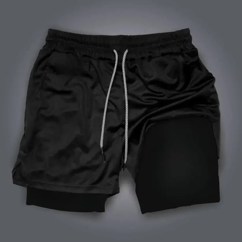Anime Demon Slayer Gym Shorts Man Quick Dry Pants Double-layer 2 in 1 Shorts Y2k Sportswear Summer 2026 Breathable Streetwear