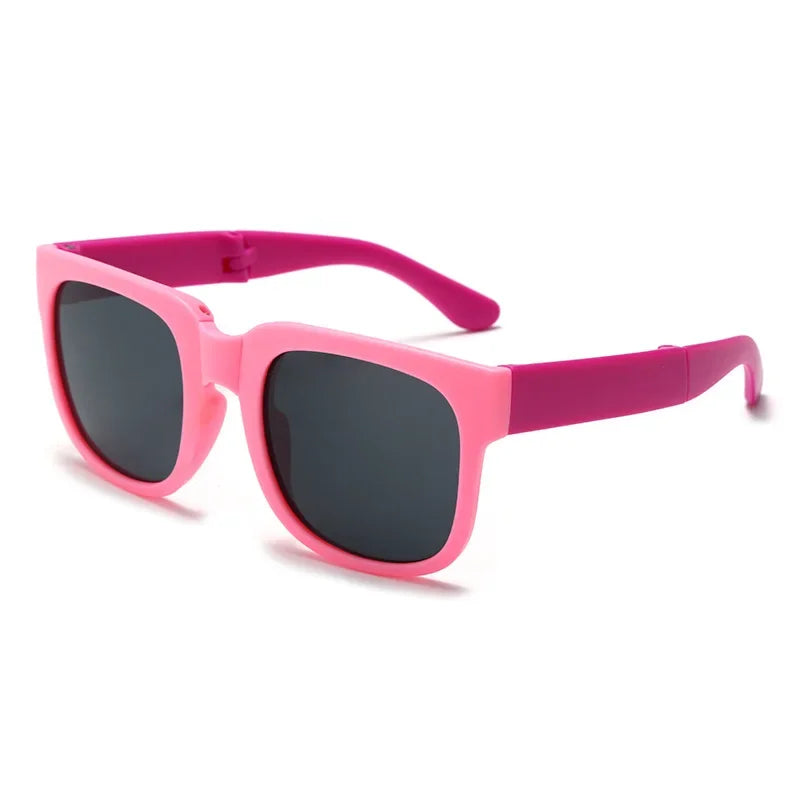 Fashion Kids Folding Sunglassess New Ultralight Candy Color Children Sun Glasses Portable Square Frame Eyewear for Girls Boy