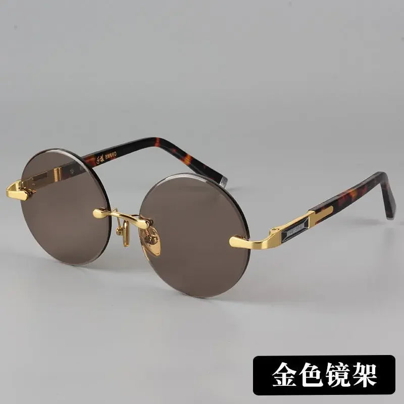 Men's Resin Sunglasses Frameless UV400 Sunglasses Cool Eye Protection Glasses Summer Decorative Sunglasses