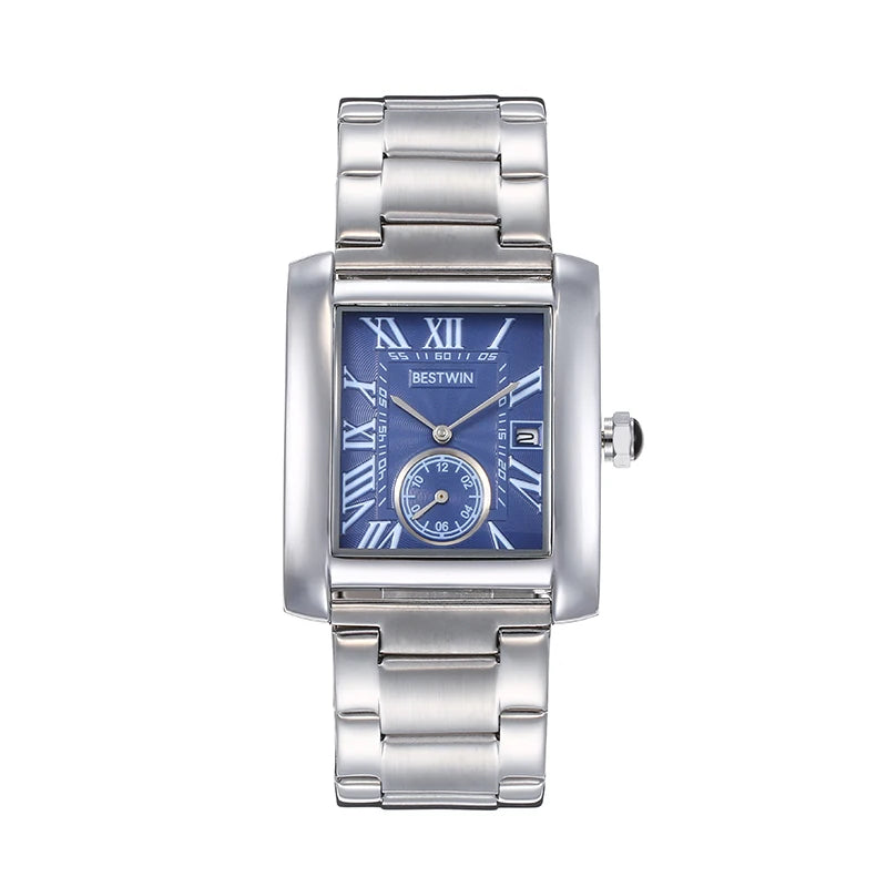 Luxury Men's Watch Men's Gold White Roman Digital Quartz Watch Metal Strap Rectangle Classic Brand Watch Business Men's Clock