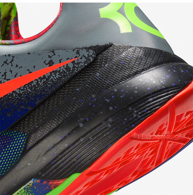 Nike KD 4 NERF genuínos, ténis de basquetebol masculinos de cano baixo, práticos e com amortecimento de impacto, FQ8180-400