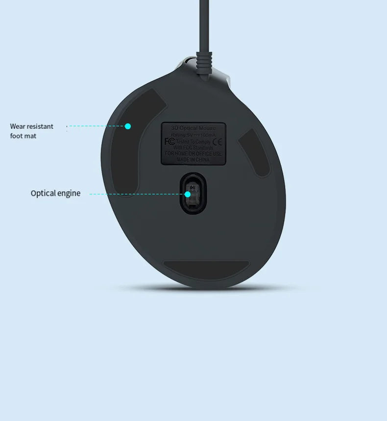 Wired Right Hand Vertical RGB Mouse Ergonomic Gaming Mouse 1600DPI USB Optical Wrist Healthy Mouse for PC Computer