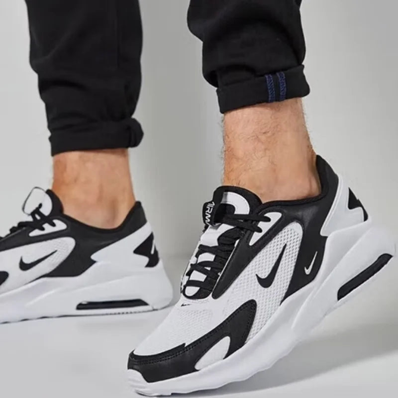 Nike Air Cushion Cushioning Casual Men's Sports Shoes New Fashion Daily Wear Casual Running Shoes Air Max Rebound Low-Top Black and White Versatile Sports Running Shoes Treasure Shoe Model Cu4151-102