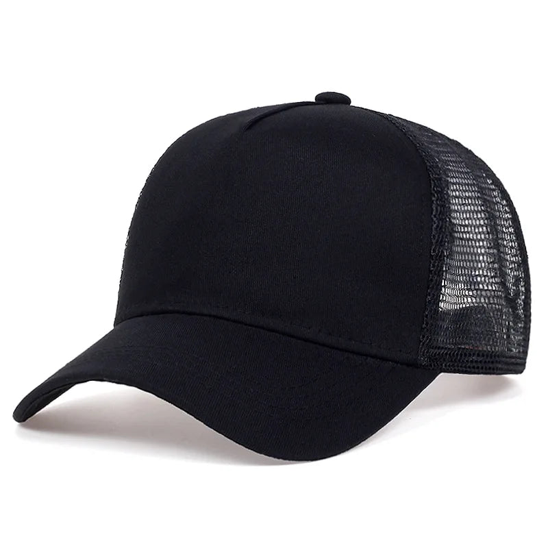 Simple basic baseball cap for men and women outdoor solid color light plate cap summer shade breathable net hat