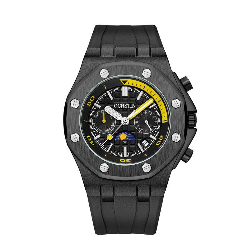 OCHSTIN Automatic Men Watches Luxury Designer Octagon Bezel Mechanical Date Day Night Dial Luminous Male Trendy Sport Wristwatch