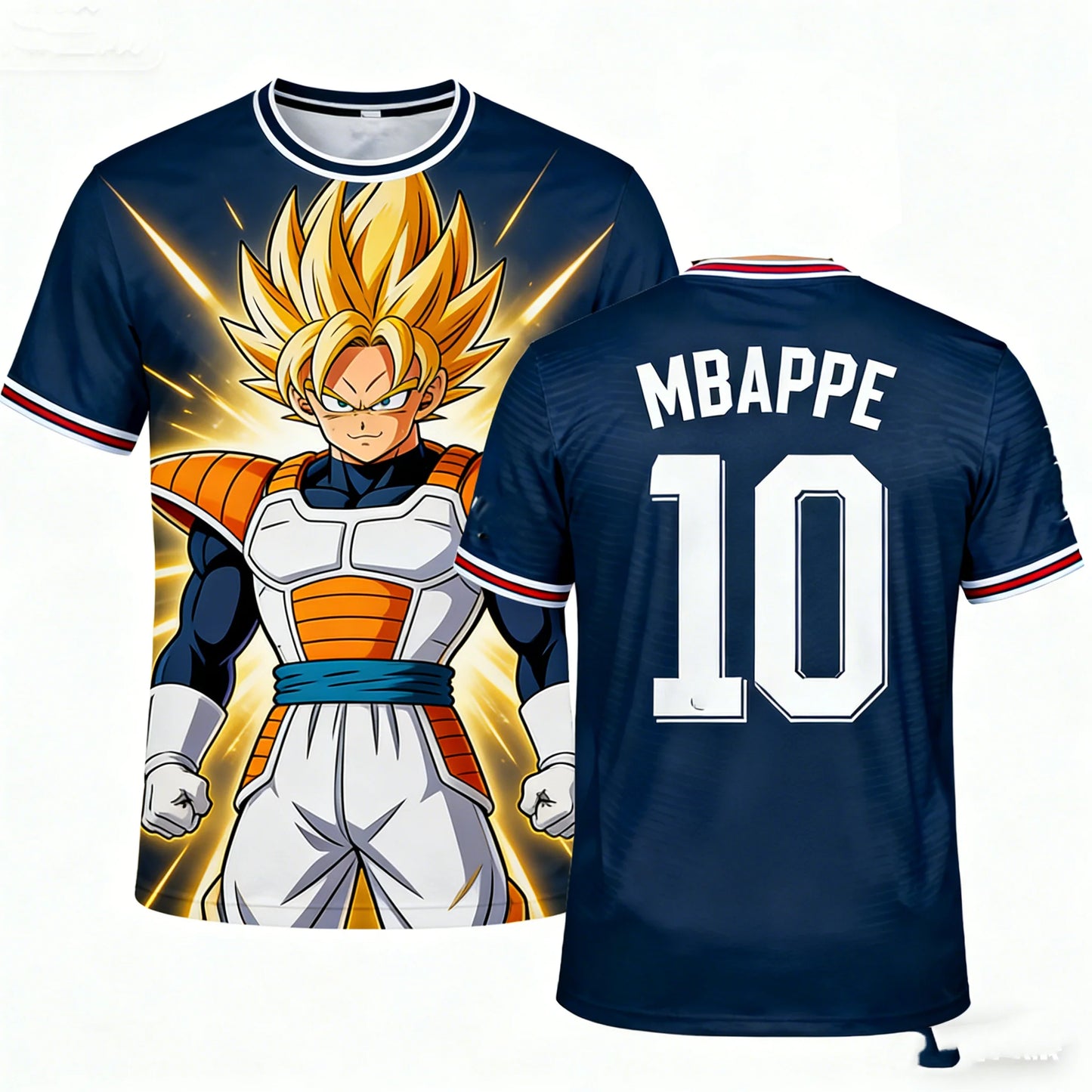 2026 Summer New Adult Men's Dragon Ball Goku 3D Printed Football Jersey T-Shirt Kids Anime T-Shirt Special Football Jersey NO.10