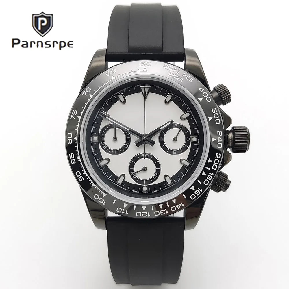 39mm Watch Quartz for Men Luxury Chronograph Fashion Sapphire Trendy Stylish Sports Mens Steel Band Wrist Watches