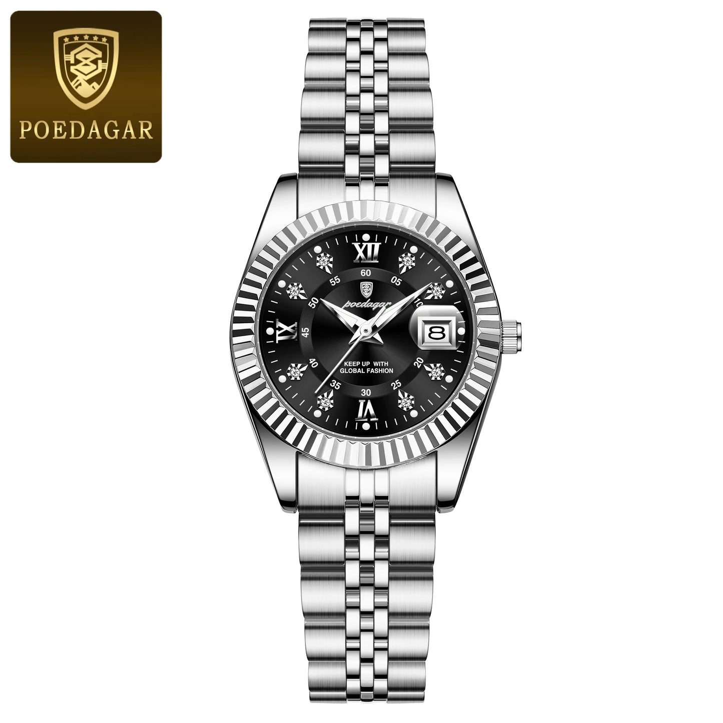 POEDAGAR Top Luxury Ladies Wristwatch Waterproof Luminous Date Casual Women Watch Stainless Steel Quartz Fashion Women's Watches