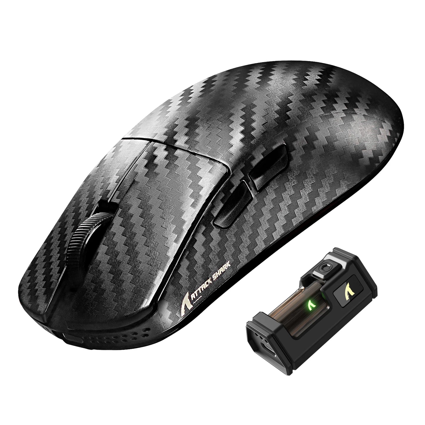 ATTACK SHARK R11 ULTRA trådlös gamingmus i kolfiber, 8000Hz, PAW3950MAX, 42000DPI, 49g lättvikt, 20000FPS, Nordic 52840