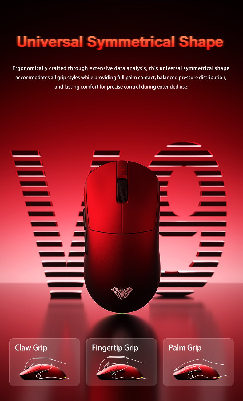 Aula V9 Ultra Kabellose E-Sports-Gaming-Maus Double 8k 3mode PAW 3950 8k 55g Leichte ergonomische Maus – individuelles PC-Zubehör