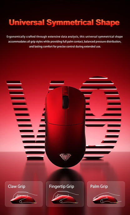 Aula V9 Ultra Kabellose E-Sports-Gaming-Maus Double 8k 3mode PAW 3950 8k 55g Leichte ergonomische Maus – individuelles PC-Zubehör