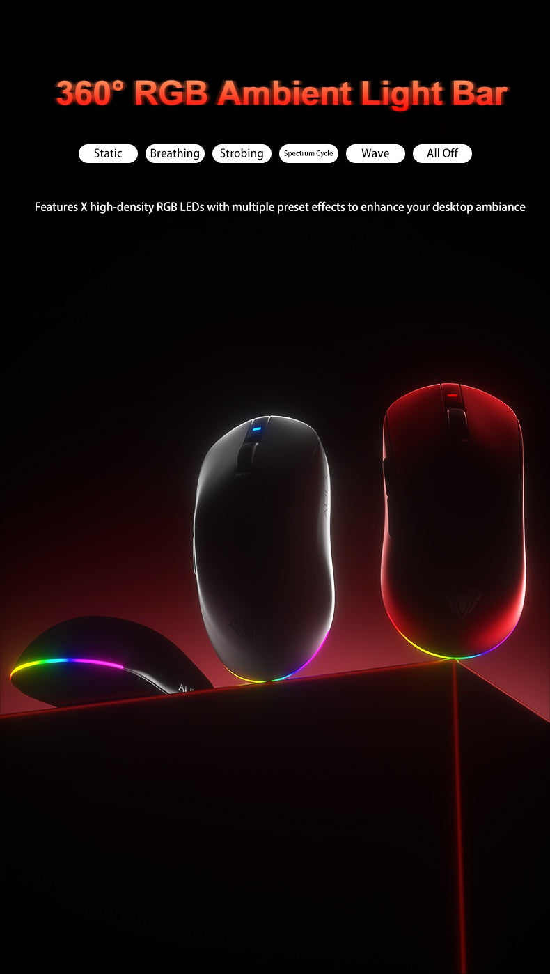 Aula V9 Ultra Kabellose E-Sports-Gaming-Maus Double 8k 3mode PAW 3950 8k 55g Leichte ergonomische Maus – individuelles PC-Zubehör