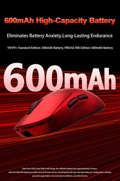 Aula V9 Ultra Kabellose E-Sports-Gaming-Maus Double 8k 3mode PAW 3950 8k 55g Leichte ergonomische Maus – individuelles PC-Zubehör