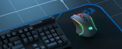 Mouse gaming Redragon M612 PRO BT & 2.4RGB, 8000 DPI, ottico cablato/wireless, 11 pulsanti programmabili e 6 modalità retroilluminate