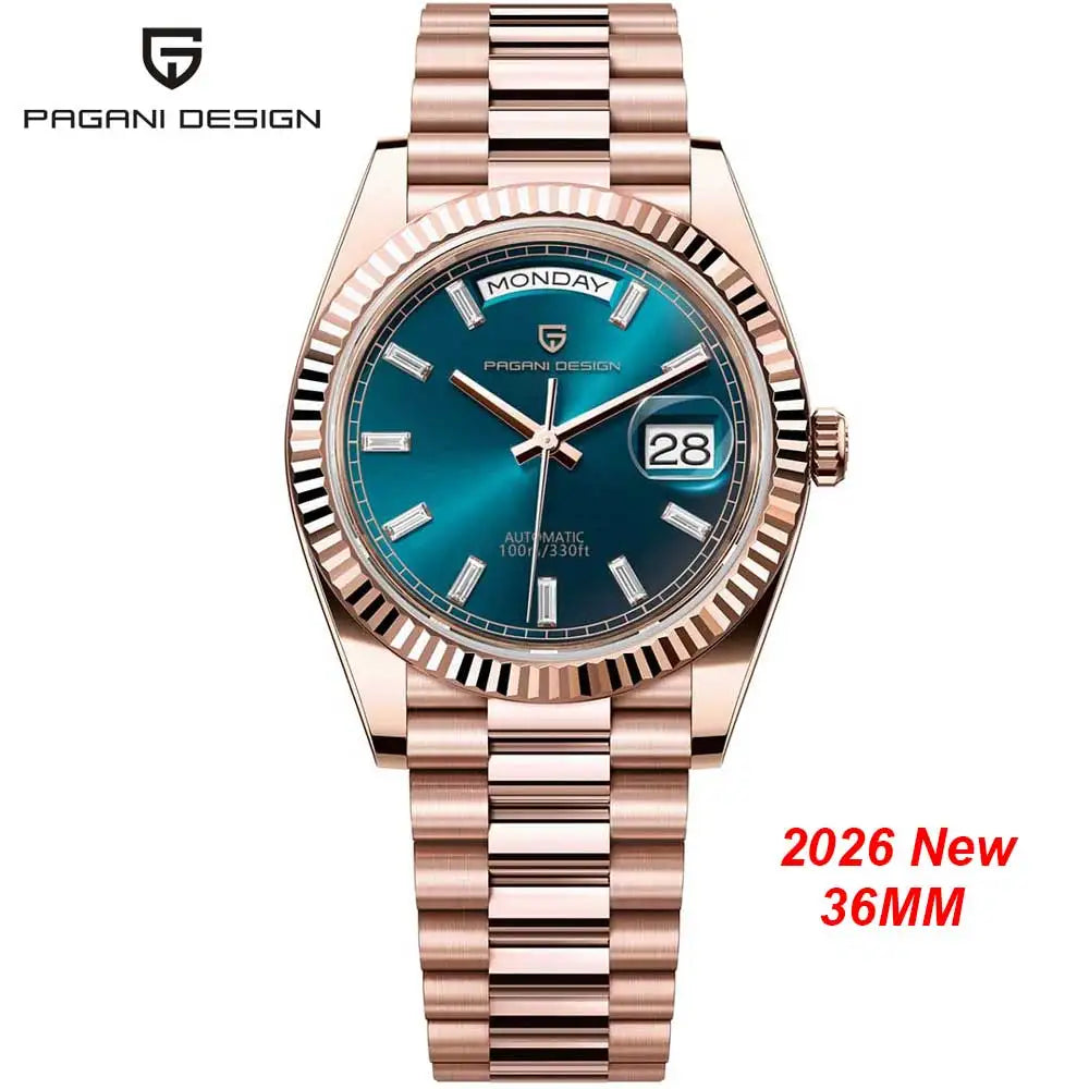 Men's watches PAGANI DESIGN New D36 Date, luxury top-end automatic mechanical Watch, Men's Watch with AR Sapphire glasses, 10 bar waterproof