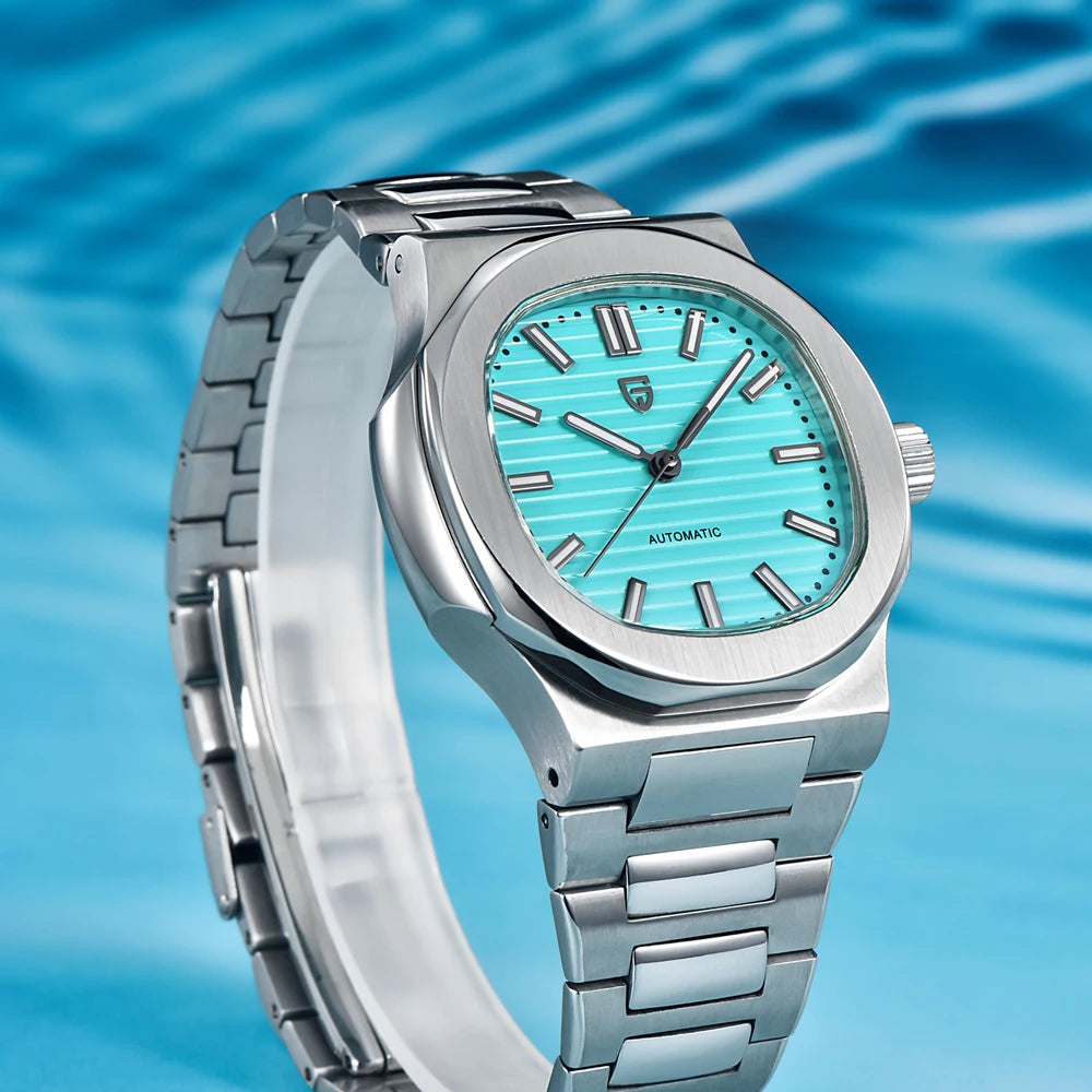 New man DESIGN Automatic luxury Pugani Mechanical Watch With glasses anti-Reflective Sapphire Light needles, man sport Watch, Local Delivery