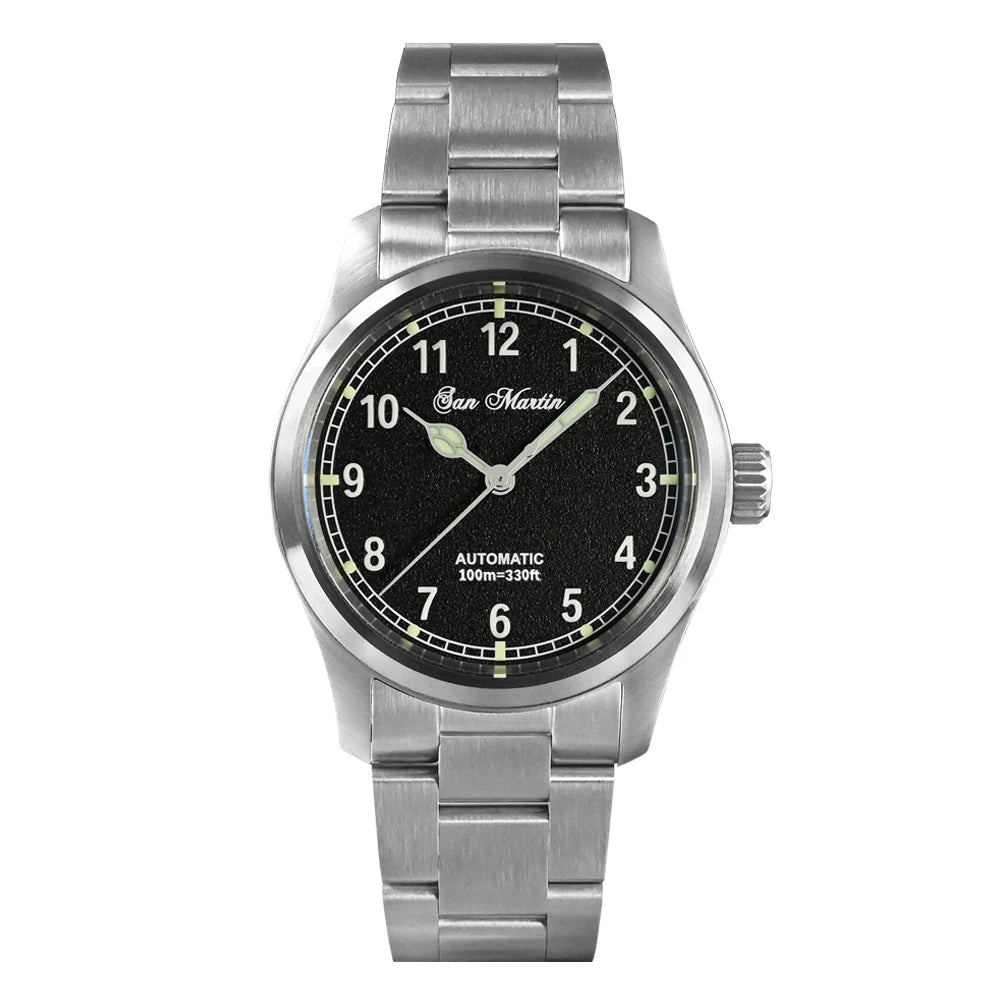 San Martin Simple Men Watch 37mm Pilot Miyota 8215 Classic Military Explore Automatic Mechanical Watches Waterproof 100m