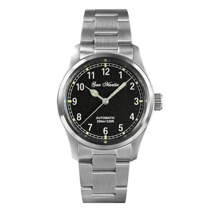 San Martin Simple Men Watch 37mm Pilot Miyota 8215 Classic Military Explore Automatic Mechanical Watches Waterproof 100m