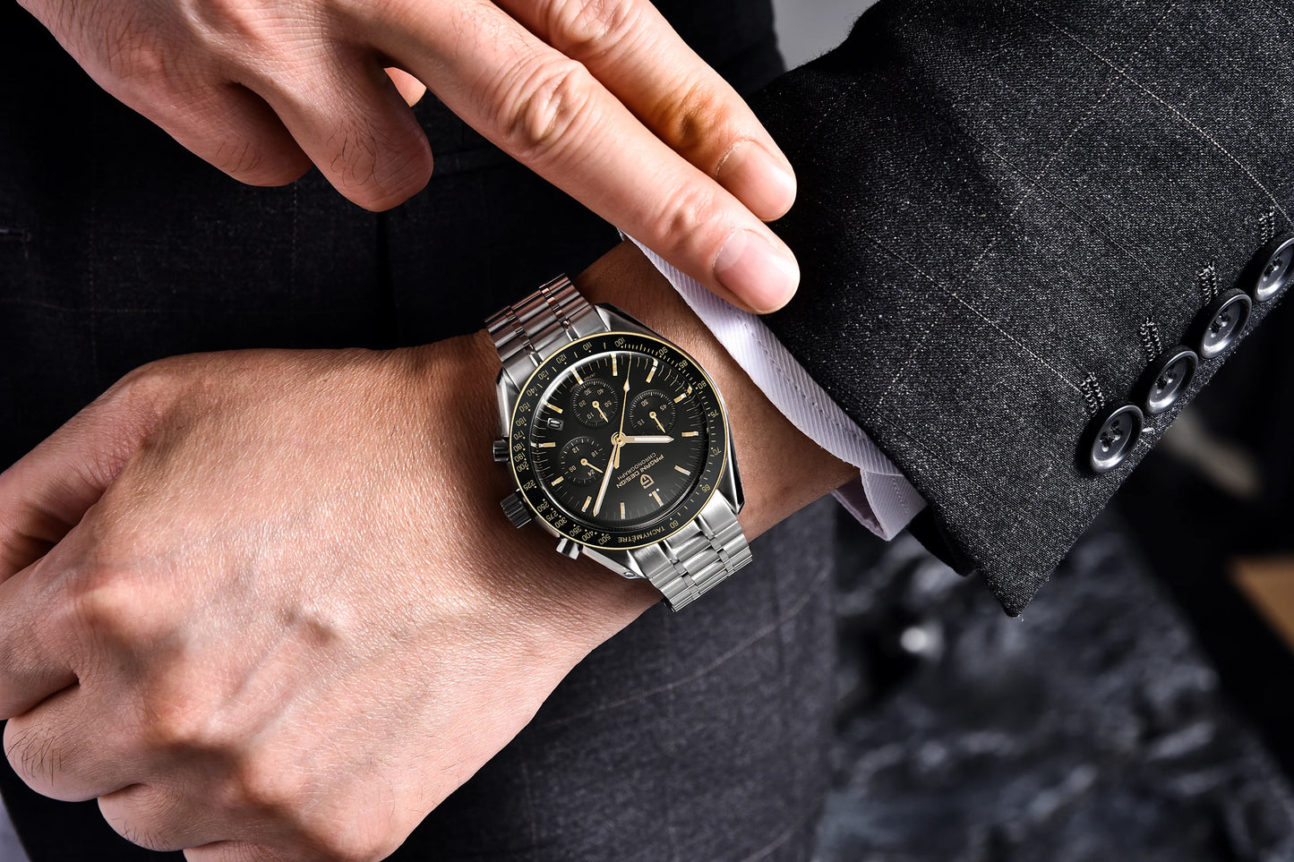 PAGANI DESIGN New men’s watches, luxury quartz watch, speed chronograph, AR sapphire glasses, 100M water-resistant, business watch 2026, EU local shipping