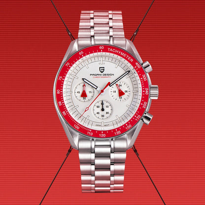 PAGANI DESIGN 2026 New Red Men's Watches Luxury Quartz Wrist Watch For Men Chronograph Automatic Date Waterproof Local Shipping