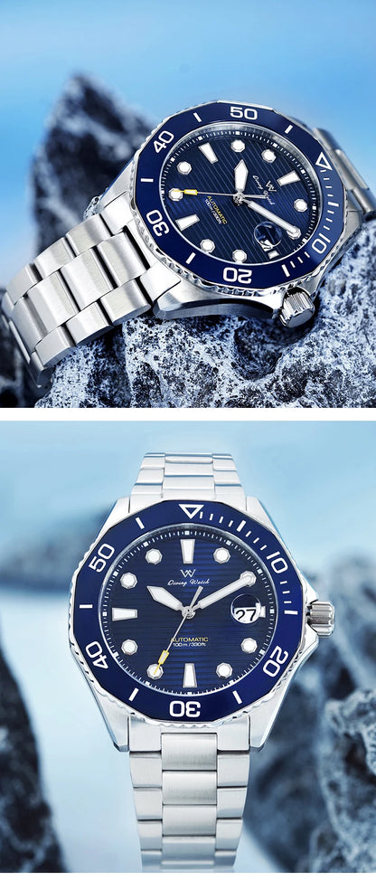 WM Watch Automatic Mechanical Watches Ceramic Bezel Anti-reflective Coating 100 Water Resistant Sapphire Welly Merck Watch 189M