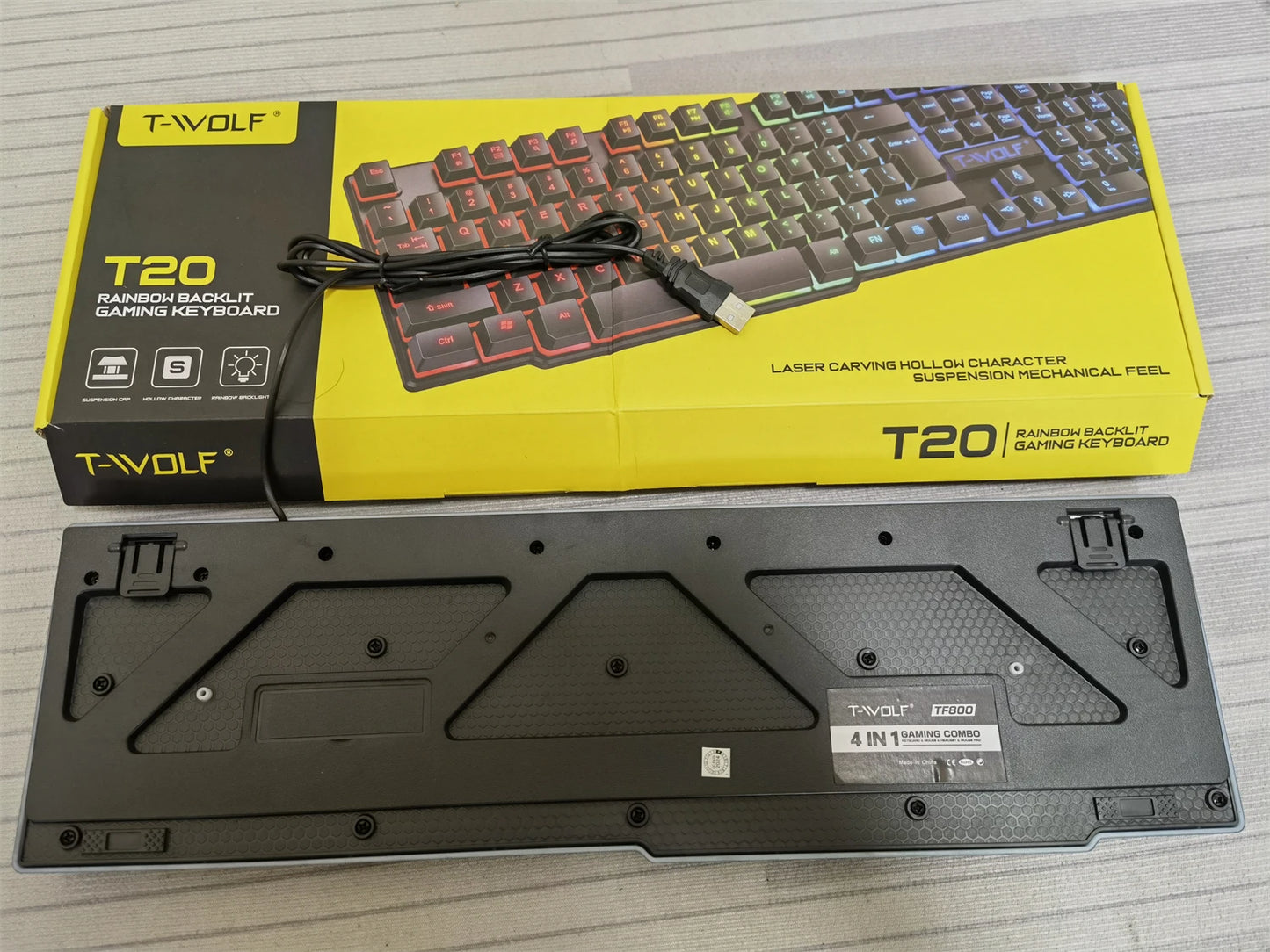 Russian Keyboard with Russian English Letter 100% Keyboard Mouse Kit Translucent Keycaps Backlight Punk Round Keycap Wired TF270