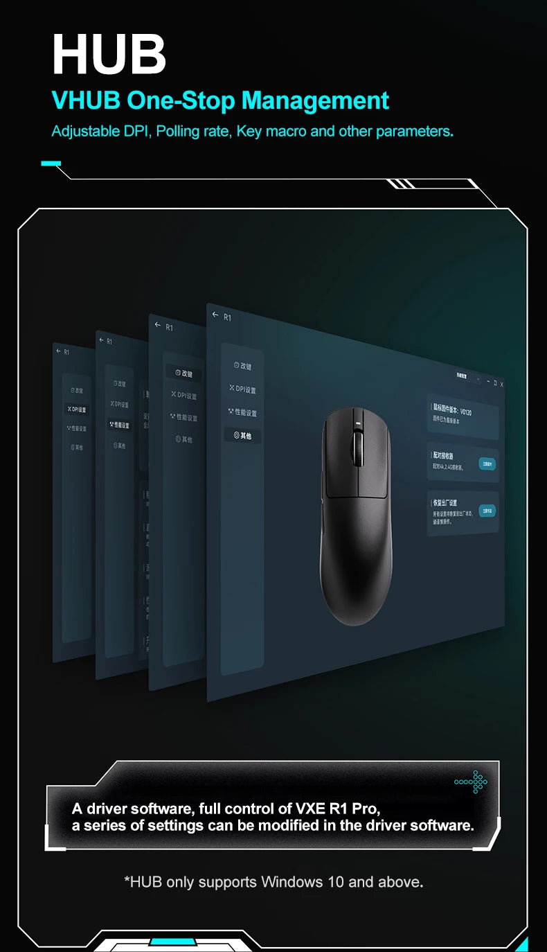 ATK VXE Dragonfly R1 Pro MAX Wireless Gaming Mouse, PAW3395 Esports Mouse, 26K DPI Rechargeable Lightweight FPS Gaming Mouse