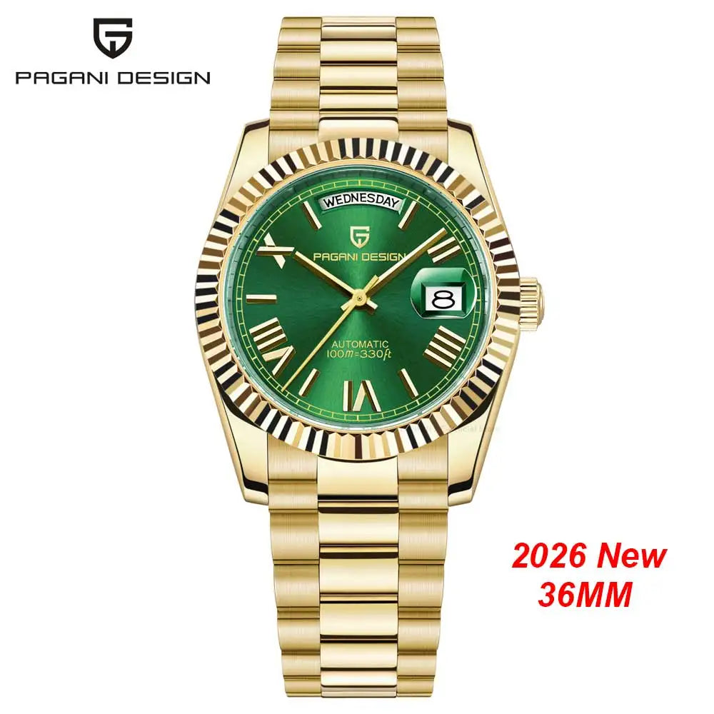 Men's watches PAGANI DESIGN New D36 Date, luxury top-end automatic mechanical Watch, Men's Watch with AR Sapphire glasses, 10 bar waterproof