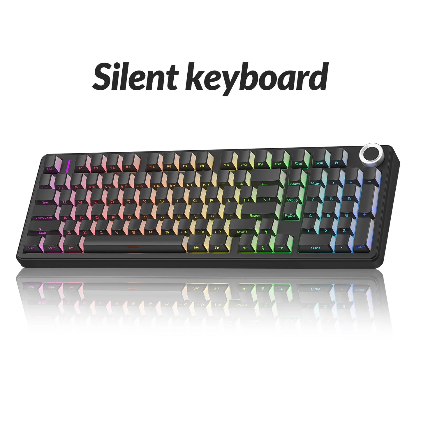 AULA F99Pro Low Noise Keyboard Gasket Structure Hot-swap RGB Mechanical Keyboard with Media Knob