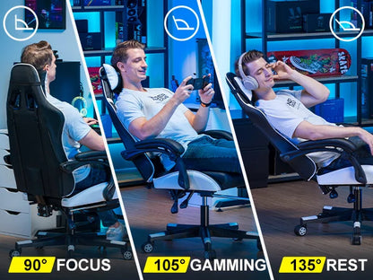 GTPLAYER Gaming chair Gamer chair Ergonomic Office Chair Footrest Adjustable Loin & Pillows Gaming Chair