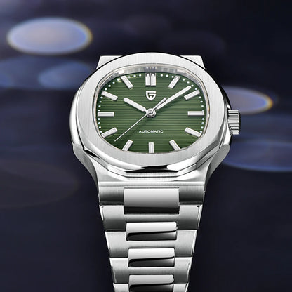 New man DESIGN Automatic luxury Pugani Mechanical Watch With glasses anti-Reflective Sapphire Light needles, man sport Watch, Local Delivery