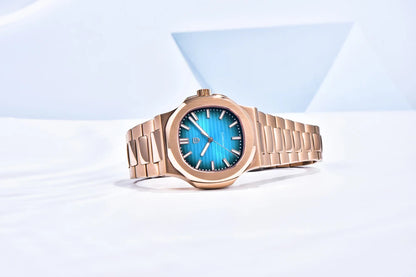 New man DESIGN Automatic luxury Pugani Mechanical Watch With glasses anti-Reflective Sapphire Light needles, man sport Watch, Local Delivery