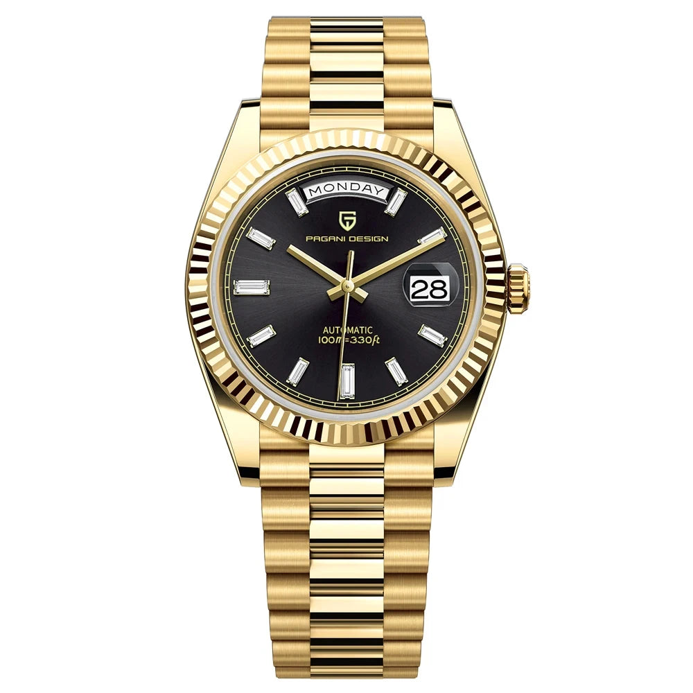 New Watch man PAGANI DESIGN D36 gold Rose Luxury automatic mechanical waterproof glass Sapphire AR stainless steel Date gift Man
