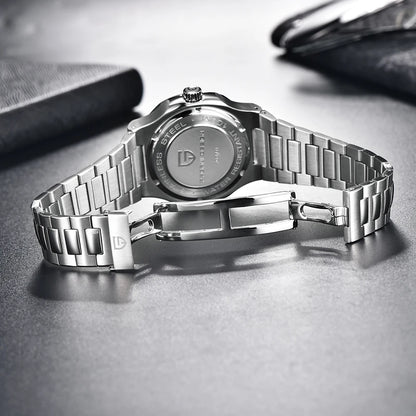 New man DESIGN Automatic luxury Pugani Mechanical Watch With glasses anti-Reflective Sapphire Light needles, man sport Watch, Local Delivery