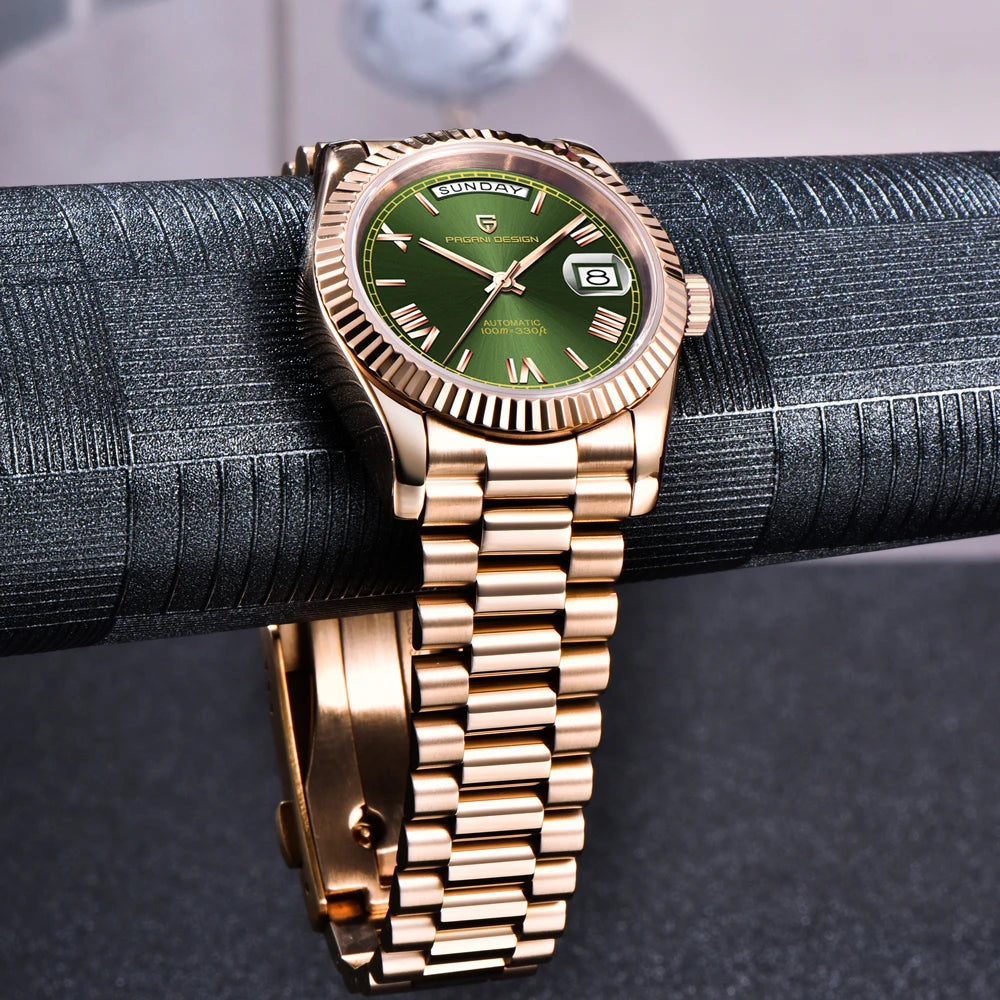 New Watch man PAGANI DESIGN D36 gold Rose Luxury automatic mechanical waterproof glass Sapphire AR stainless steel Date gift Man