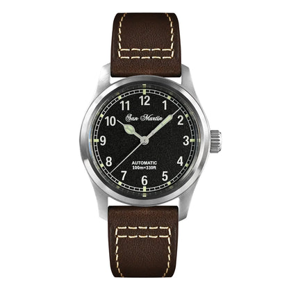 San Martin Simple Men Watch 37mm Pilot Miyota 8215 Classic Military Explore Automatic Mechanical Watches Waterproof 100m