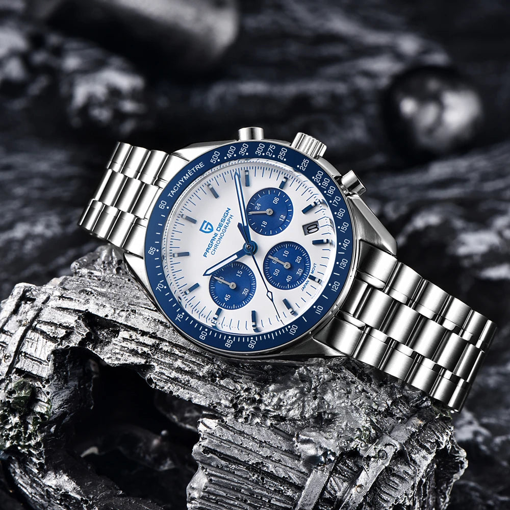 PAGANI DESIGN 2026 New Red Men's Watches Luxury Quartz Wrist Watch For Men Chronograph Automatic Date Waterproof Local Shipping