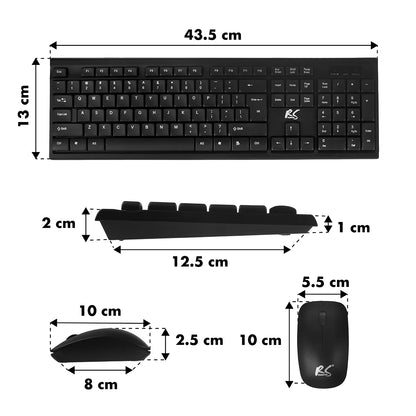 Kit de teclado e rato sem fios QWERTY NanoRS RS580