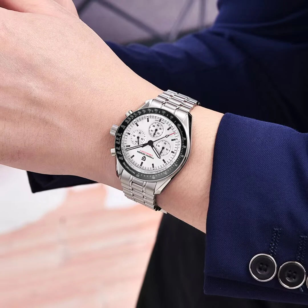PAGANI DESIGN New men’s watches, luxury quartz watch, speed chronograph, AR sapphire glasses, 100M water-resistant, business watch 2026, EU local shipping