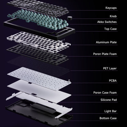 Teclado Magnético Akko 5075 V3 HE 75% — Teclado Mecânico Gaming Personalizado, Rapid Trigger 0.005mm, Taxa de Polling 8K, ARGB