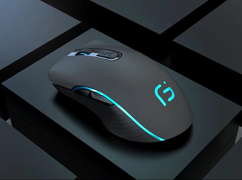 Rechargeable Dual Mode Bluetooth Wireless Mouse, 2.4GHz USB Optical Gaming Mouse with 2400 DPI, Ergonomic Rechargeable Wireless Mouse for PC, Laptop & Mac