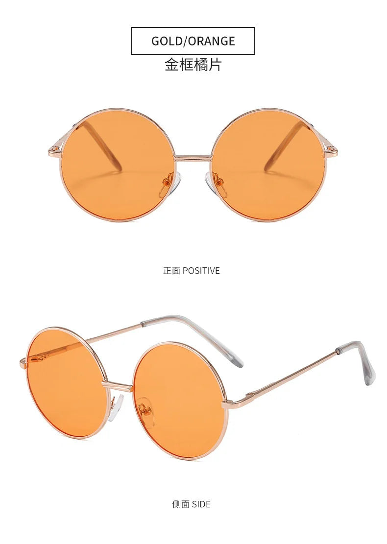 Children's sunglasses metal frame round sunglasses  simple anti ultraviolet tide children's glasses