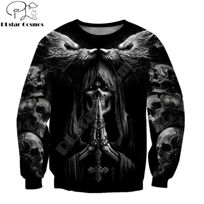 Autumn Fashion Hoodies Fenrir Wolf Skull Tattoo 3D All Over Printed Mens Sweatshirt Unisex Zip Pullover Casual Jacket DW0364
