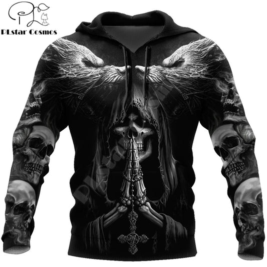 Autumn Fashion Hoodies Fenrir Wolf Skull Tattoo 3D All Over Printed Mens Sweatshirt Unisex Zip Pullover Casual Jacket DW0364