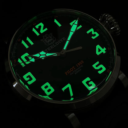 STEELDIVE SD1903 Big 46.5mm Steel Case C3 Luminous 200M Waterproof Sapphire Glass with AR Coating NH35 Mechanical Men Watches